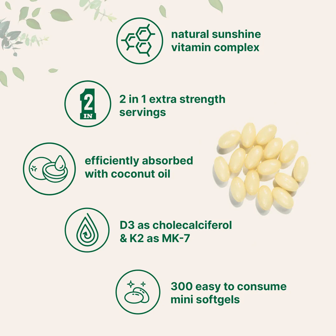 Vitamin D3 + K2 Coconut Oil Softgels