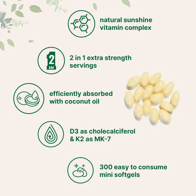 Vitamin D3 + K2  Coconut Oil Softgels