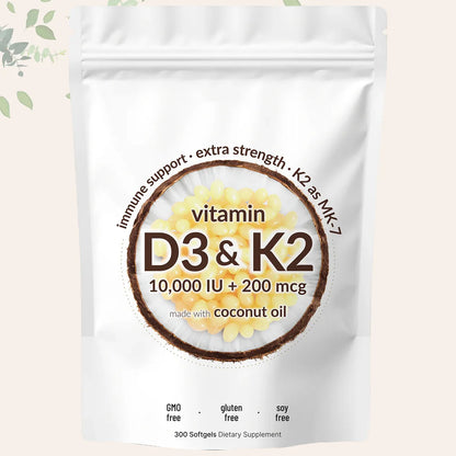 Vitamin D3 + K2  Coconut Oil Softgels